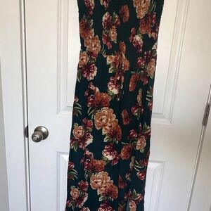 Xhilaration Green and Red Floral Dress